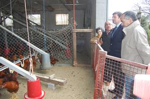 El consejero gallego de Medio Rural en las instalaciones de Capones Aurora.