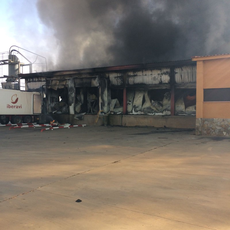 Incendo en planta incubación IBERAVI